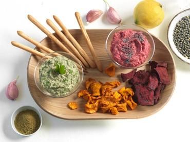 Sauces apéritives pour gressin et chips de légumes